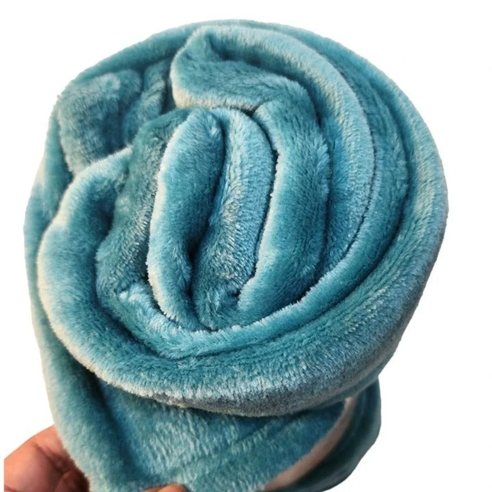 Warm + Cozy Teal Throw Blanket & Striped Socks 2-Piece Gift Set
